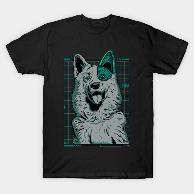 Cyborg Dog T-Shirt by Rhunno